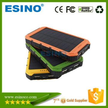 Real capacity 10000mah mini solar powerbank charger with led torch