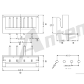 Pitch de 2,5 mm 90 ° Série de conector de wafer AW2502R-XP