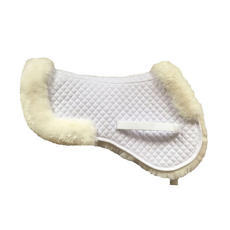 Tapis de selle blanc en peau de mouton white sheepskin saddle pad