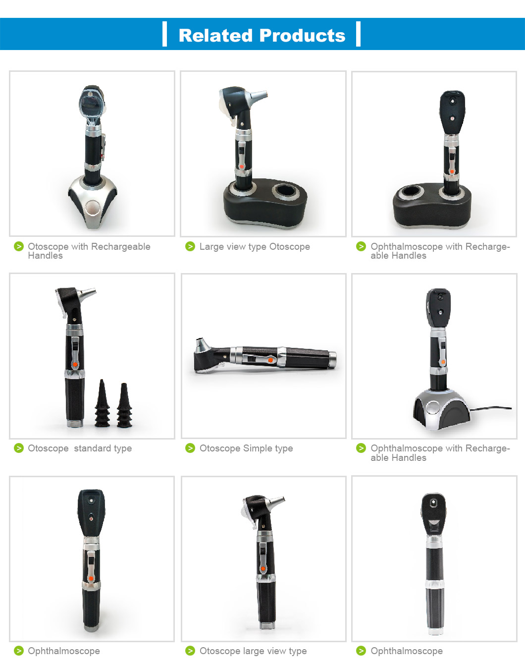 Portable Big View Fiber Optic Otoscope with LED Light