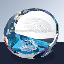 Engraved Round Crystal Paperweight