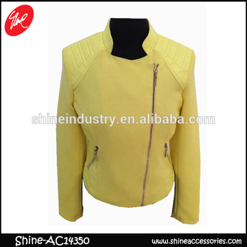 New style yellow women PU jackets