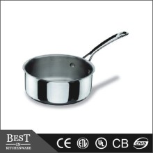 3-ply Saucepan with lid The three floor steel single handle short juice pot with cover