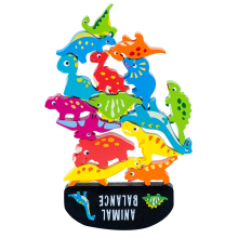 Montessori-Inspired Parent-Child Interactive Wooden Dinosaur Stacking Balance Game