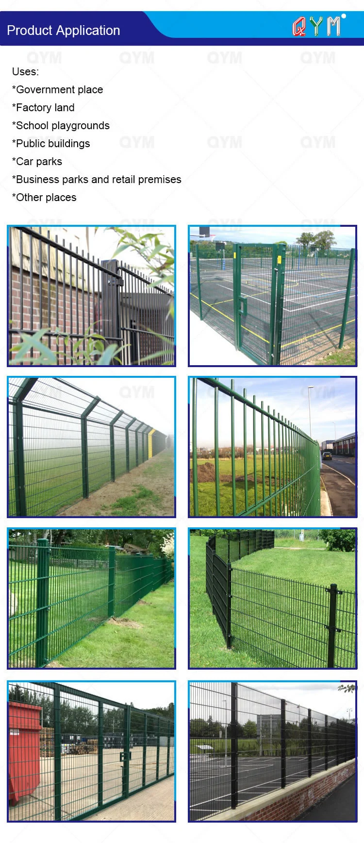 Double Loop Wire Fence Galvanized 868 Double Wire Mesh Fence