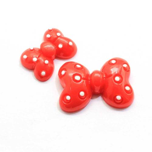 Lovely Red Bowknot Shaped Flatback Resin Cabochon 100 sztuk / worek Handmade Craft Decoration Toy Decor Beads