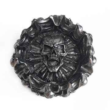 Spooky Skeleton Resin Ashtray for Halloween and Medieval Decor