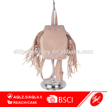 Mini Faux Suede Side Fringes Backpack