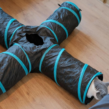 Wholesale Funny Folding Pet Toy: Interactive Long Tubes & Cross Shape Outdoor Cat Tunnels