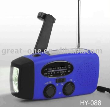 LED flashlight solar radio