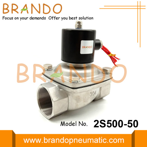 2 `` 2S500-50 Paslanmaz Çelik Elektrikli Solenoid Valf 24VDC