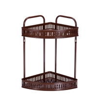 Two-layer fixed shelf for bathroom corners