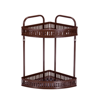 Two-layer fixed shelf for bathroom corners