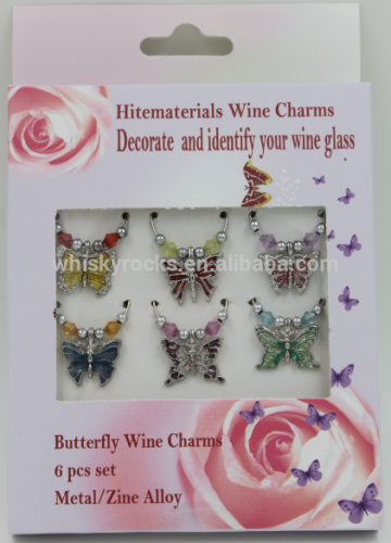 Metal wine glass charms