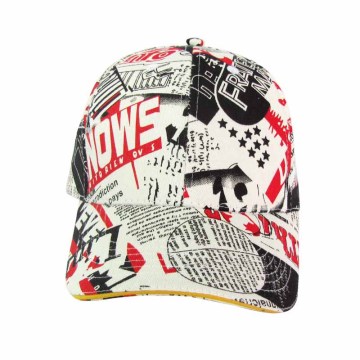 Custom All-Over Print White Baseball Caps Vintage Style