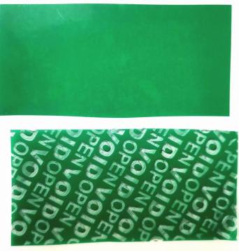 Green Tamper evident non transfer security void label