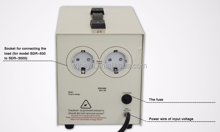 SDR 500VA/1KVA/2KVA/3KVA Relay Type 220V AC Automatic Voltage Regulator To Stabilizer