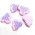 Pastel púrpura Mini nube de lluvia viento accesorios de señal de tiempo cabujón plano de resina para hacer manualidades decoración de bricolaje