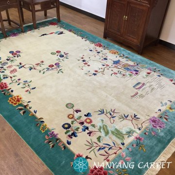 6.56'x9.84' Pure Silk Handwoven Traditional Chinese Carpet