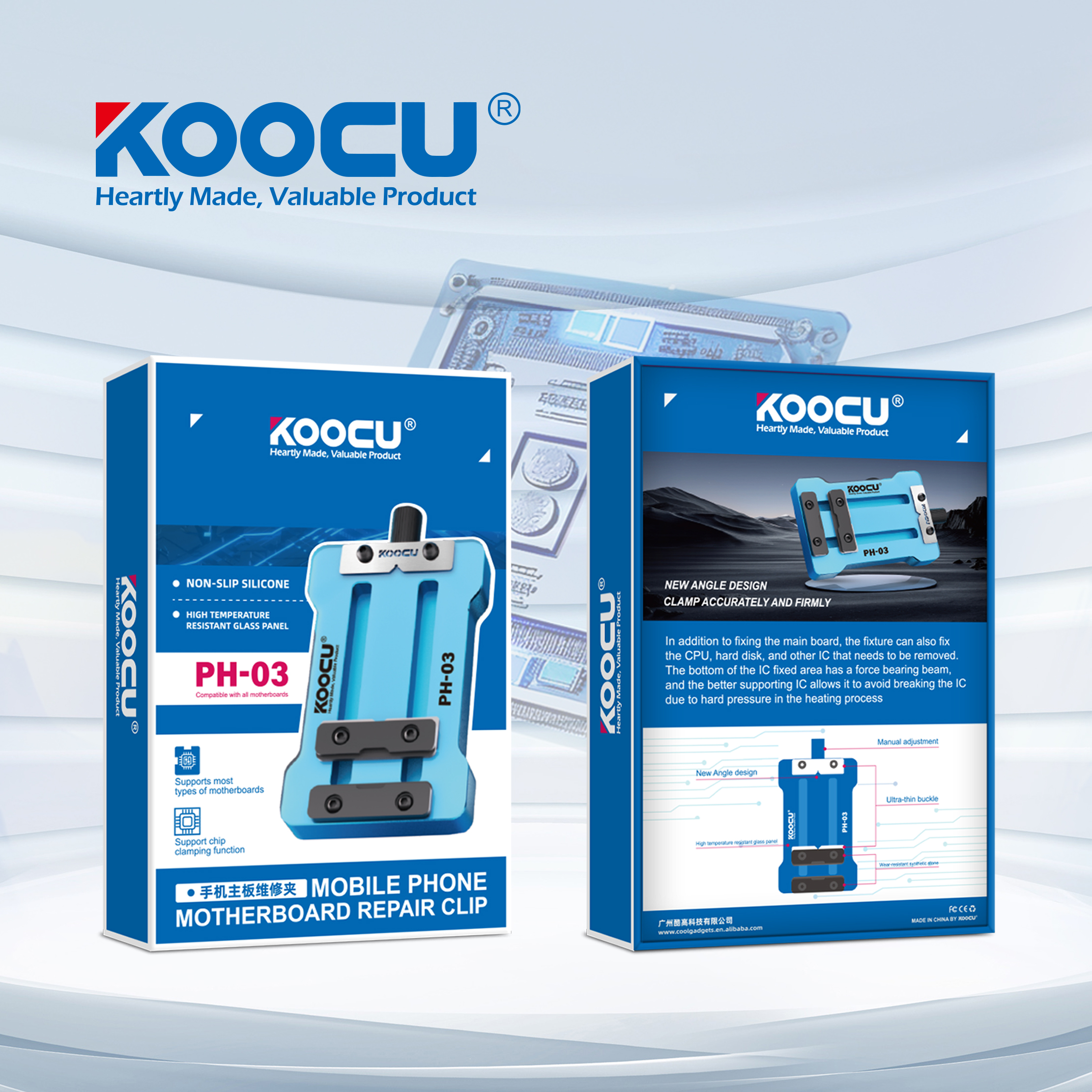 Adatto per la saldatura della scheda madre/rimozione della colla e riparazione della coda e di riparazione e altri movimenti multifunzionali Suitable for motherboard welding/chip glue removal/board moving and repair and other multi-functional clamping