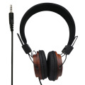 Headphone HiFi de madeira sobre orelha com fio fone de ouvido baixo