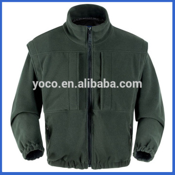 Army green color mens polar fleece jacket