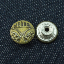 custom brand design brass metal buttons for jeans denim