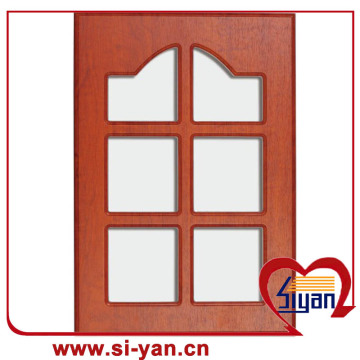Kitchen glass cabinet doors with wooden frame
