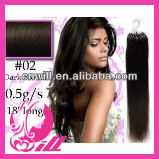 Wholesale color #2 100% cheap remy micro loop hair extensions micro links hair extension micro beads human hair extensions