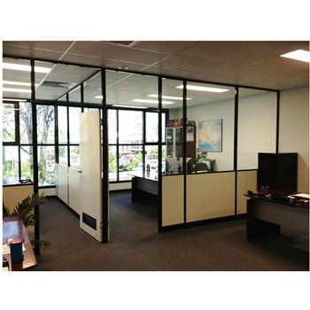 Modern 12mm Modular Prefab Office Partition Walls with Casement Door