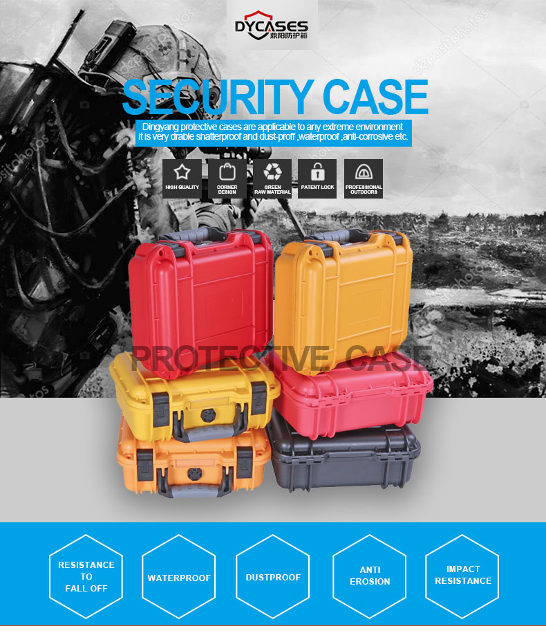 D2812 Small Size Hard Engineering PP Material Plastic Flight Case for Equipment Protective Case with Padded Foam Inside