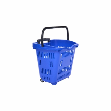 Double Pull Rod Hand Metal Shopping Basket