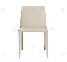 White Saddle leather dining chairs