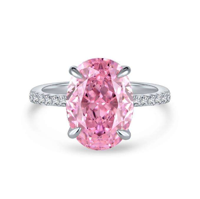 Wholesale Morganite Pink CZ 925 Sterling Silver Ring Wedding Rings Sterling Silver