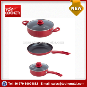 5pcs aluminum press non stick coating cooking pots and pans