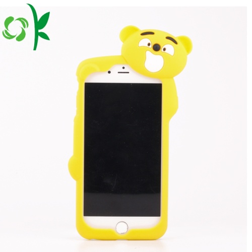 หมีน่ารักสีเหลืองโทรศัพท์ซองซิลิโคนนุ่ม