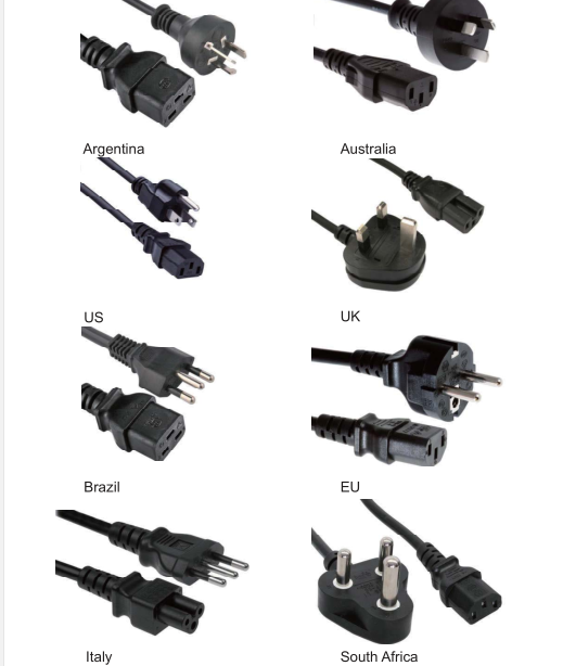 Supply UK EU AU 1.5m Fused AC Computer Plug C14 C13 PC Copper 2Pin 3Pin Paptop Power Cord Cable Extension Cord Cable
