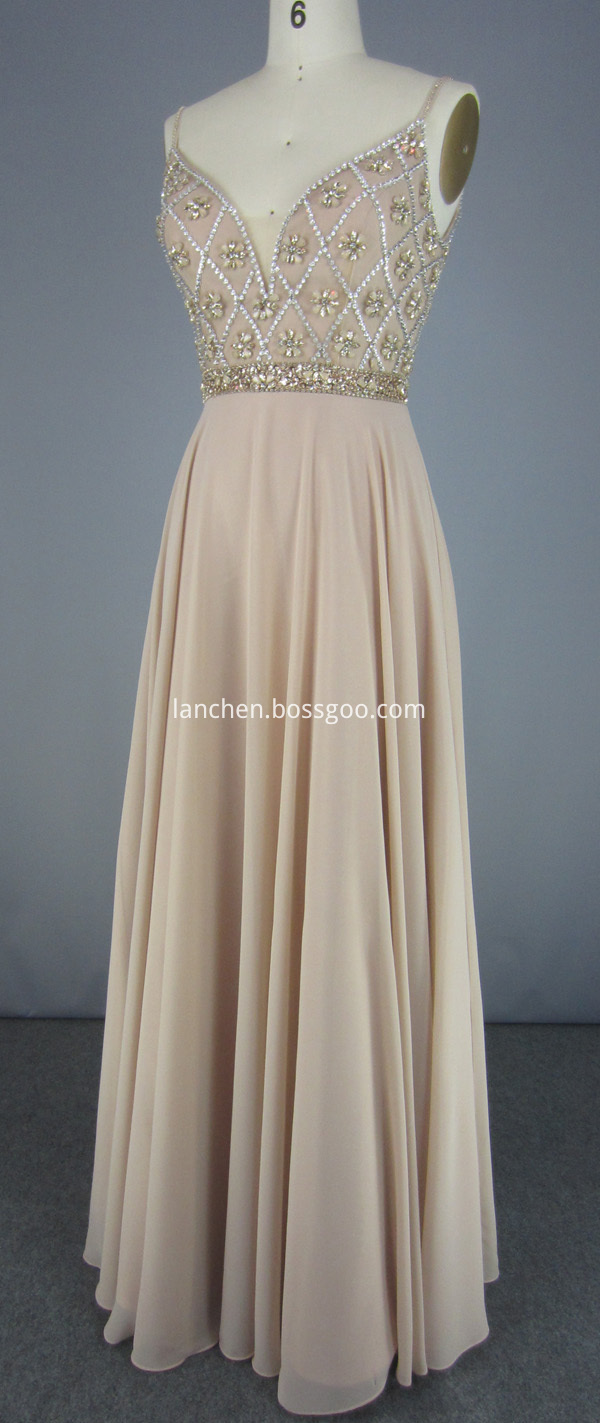 Deep V Chiffon Dress