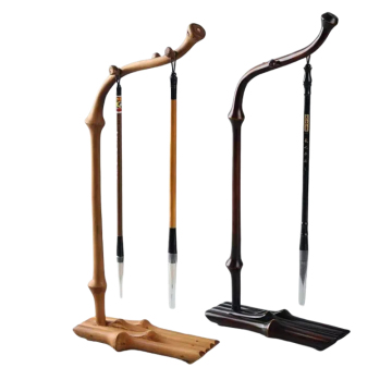 Elegant Vintage Bamboo Calligraphy Pen Rack for Refined Office Decor