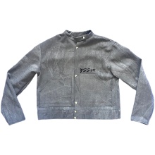 ZSSM Custom Heavyweight Vintage Washing Mens Snap Button Waterproof Jacket