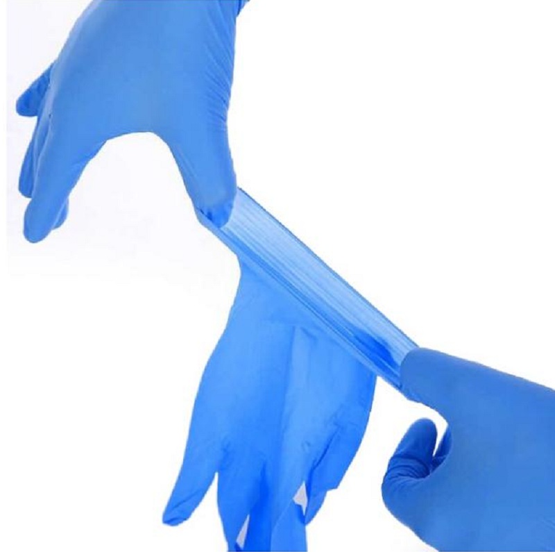 Onderzoek medisch poedervrije nitrilhandschoenen blauw