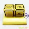 Bescon Promotional Motivational Solid Metallic Dice Set, 2pcs Motivational Desktop Metal Dice Set One Inch D6 Matt Golden