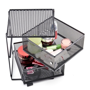 Square rotating two-layer box storage and finishing metal