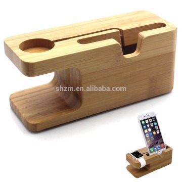 Natural Bamboo Charging Station Rack for Smartphones,Bamboo Desktop Charging Station