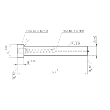 Poinçons ISO8020 avec tête cylindrique avec broche d&#39;éjection