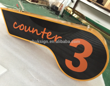 two sided hanging on ceiling for supermarket number sign LED light box sign