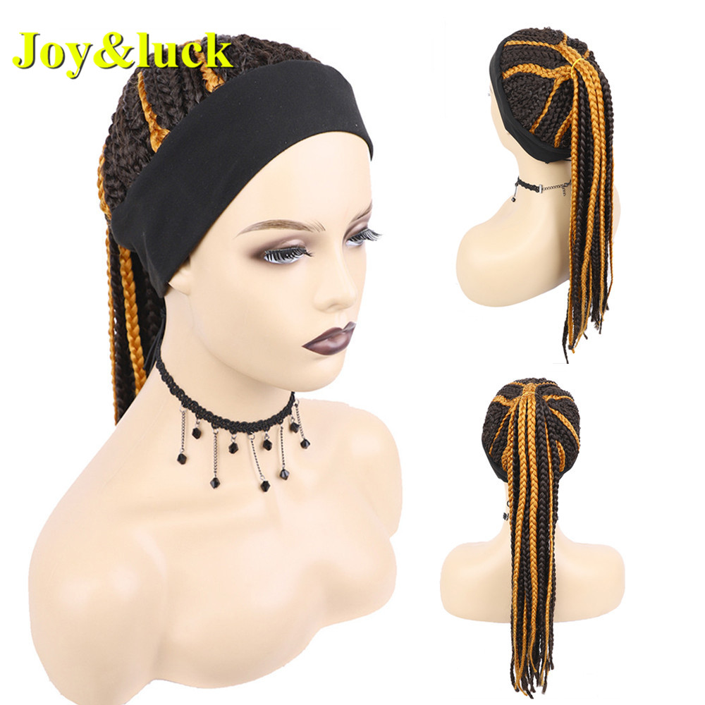 African Wholesale Ombre Brown Head Band Wigs Ladies Scarf Black Hairband Short Afro Kinky Curly Headband Wig Synthetic Hair Wigs