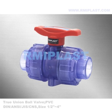 Valve de billes en plastique du corps transparent 40 mm 50 mm 63 mm