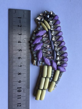 Handmade bead embroidered sew on bird patches