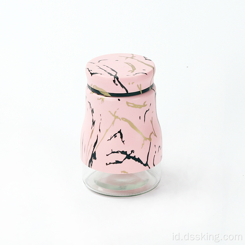 Pink Matte Outdoor Camping Spice Jar Botol Botol Botol Kaca Container Kaca Milds Dengan Tutup